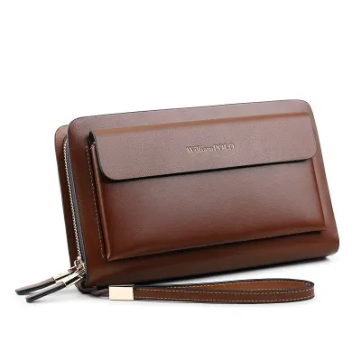 ZIPPER BROWN BUSINESS HAND BAG